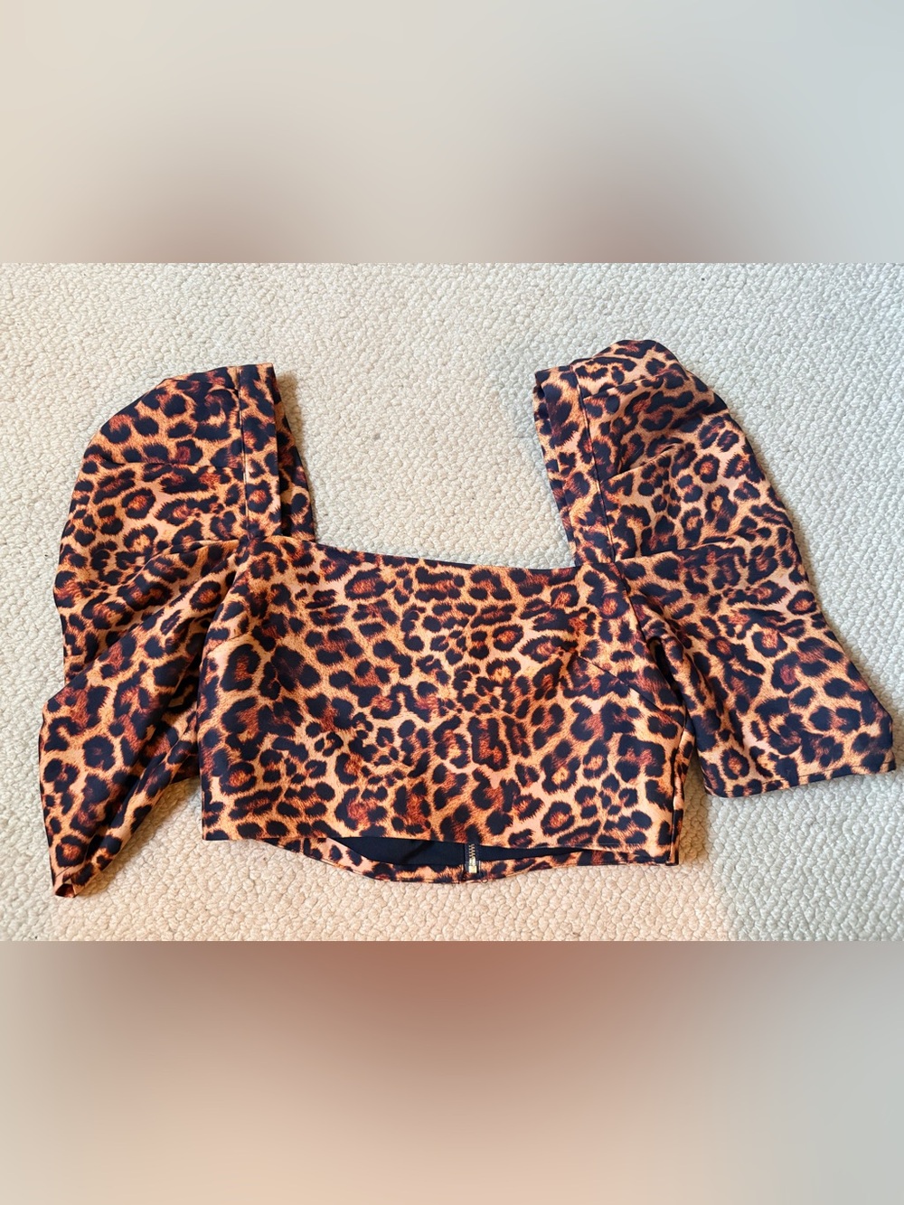 NWT- Lovers + Friends Leopard Print Square-Neck Crop Top Size S